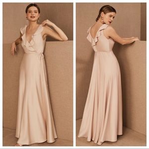 BHLDN Tansy Satin Charmeuse Maxi Dress